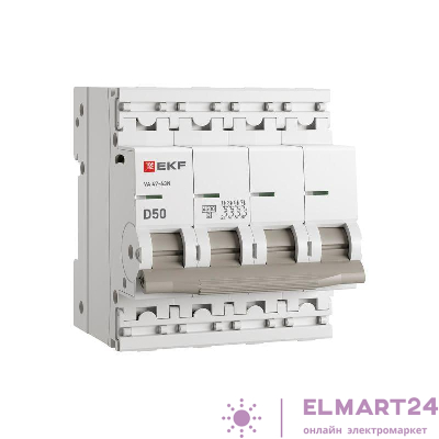 Выключатель автоматический 4п D 50А 4.5кА ВА 47-63N PROxima EKF M634450D