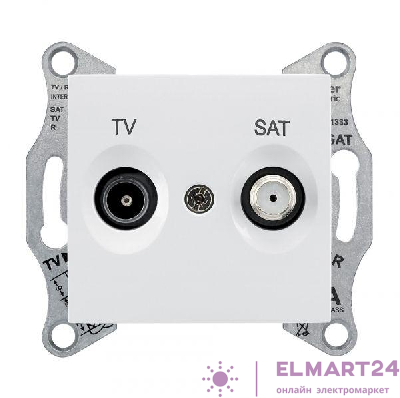 Механизм розетки TV-SAT 1-м СП Sedna проходная бел. SchE SDN3401921