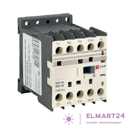 Мини-контактор МКЭ 12А кат. 24В AC 1НО PROxima EKF Mctr-s-12-24