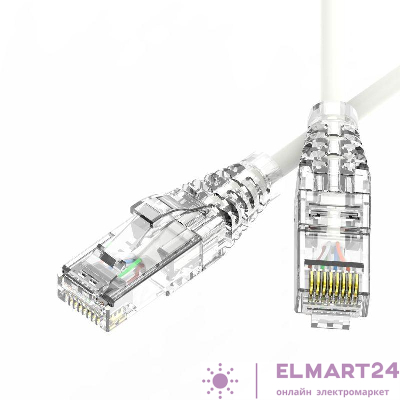 Патч-корд неэкранированный SLIM CAT6 U/UTP 4х2 28 AWG LSZH 3м бел. DKC RN6UU4530WH-28