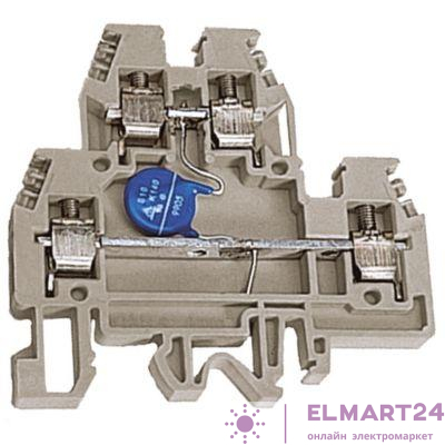 Зажим проходной DAS.4/V48. 2-х уровн. 4кв.мм с варистором 48В беж. DKC ZDSV048