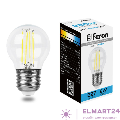 Лампа светодиодная Feron LB-509 Шарик E27 9W 6400K 38224