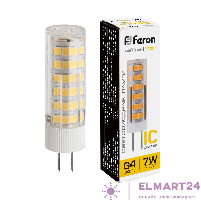 Лампа светодиодная Feron LB-433 G4 7W 2700K 25863