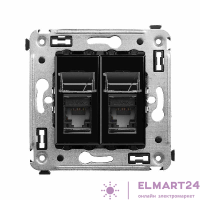 Розетка компьютерная 2-м СП Avanti "Черный квадрат" RJ45 кат.5E DKC 4402464
