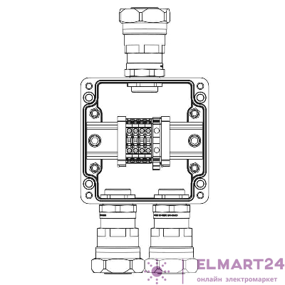 Корпус взрывозащищенный 120х120х90мм 1Ex e IIC T5 Gb IP66 GRP DKC 1231.031.20.04U