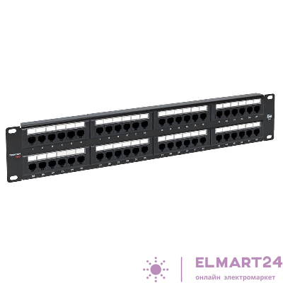 Патч-панель 19дюйм 2U кат.5E UTP неэкранир. 48 портов RJ45 Dual IDC TERACOM PRO EKF TRP-PPNL-5EUTP-2U48