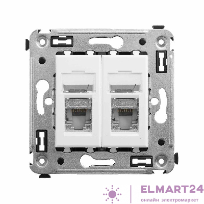 Розетка 2-м RJ-45 СП кат.6 экранированная Avanti "Белое облако" DKC 4400394