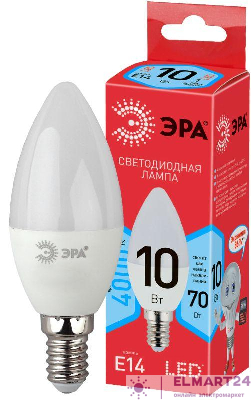 Лампа светодиодная ECO LED B35-10W-840-E14 (диод свеча 10Вт нейтр. E14) ЭРА Б0032963