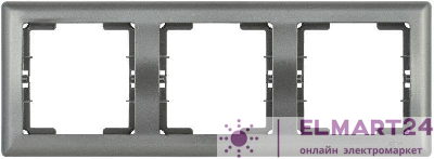 Рамка 3-м BOLERO РГ-3-БА горизонт. антрацит IEK EMB30-K95
