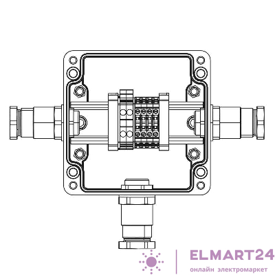 Коробка клеммная взрывозащ. GRP 120х120х90мм 1Ex e IICTBE-P-03-(2хCBC.2-2хCBC.2(i)-2хTEO.2)-1хKH2MHK(B)-1хKH2MHK(C)-1хKH2MHK(D)1Ex e IIC Т5 Gb / Ex tb IIIC T95град.C Db IP66 Un=400В In=21АВ DKC 1231.031.22.121E