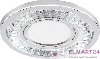 Светильник встраиваемый с LED подсветкой Feron CD958 потолочный MR16 G5.3 прозрачный, хром 32657