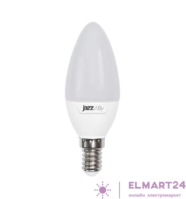 Лампа светодиодная PLED-SP 7Вт C37 свеча 5000К холод. бел. E14 560лм 230В JazzWay 1027832-2