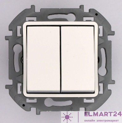 Переключатель модульный 2-кл. Inspiria 10AX 250В бел. Leg 673655
