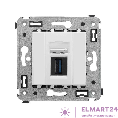 Розетка USB 3.0 1-м СП Avanti "Белое облако" тип А-А DKC 4400303