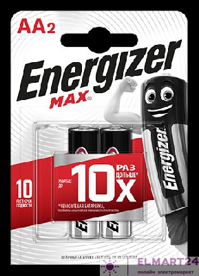 Элемент питания алкалиновый MAX LR6/316 BL2  (блист.2шт) Energizer E301532801