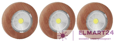 Фонарь SB-506 NEW пушлайт "Аврора" COB 3хAAA дерево (уп.3шт) ЭРА Б0031045