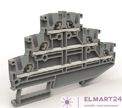 Клемма трехуровневая на 2.5кв.мм DKC ZEFT200GR