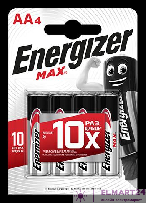 Элемент питания алкалиновый MAX LR6/316 BL4 (блист.4шт) Energizer E300157104