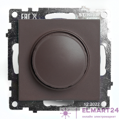 Выключатель диммирующий TRIAC(механизм), STEKKER GLS10-7106-04, 250V, 500W, серия Катрин, шоколад 49017