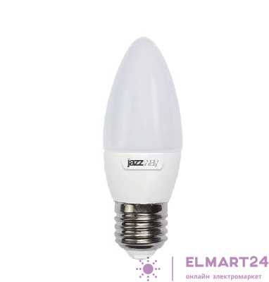 Лампа светодиодная PLED-SP C37 9Вт свеча 3000К тепл. бел. E27 820лм 230В JazzWay 5001923A