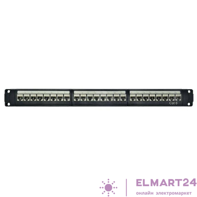 Патч-панель модульная 19дюйм 1U CAT6 24 порта RJ45 экранир. DKC RN6PPF24