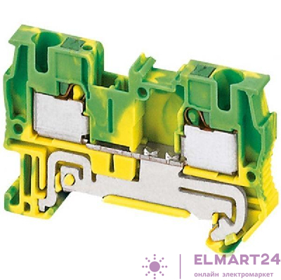 Клеммник Pit с заземл. 2 точки подкл. 4мм желт./зел. SchE NSYTRP42PE