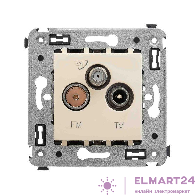 Розетка телевизионная TV/FM/SAT СП Avanti "Ванильная дымка" DKC 4405533