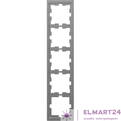 Рамка 5-м Merten D-Life SD нерж. сталь SchE MTN4050-6536
