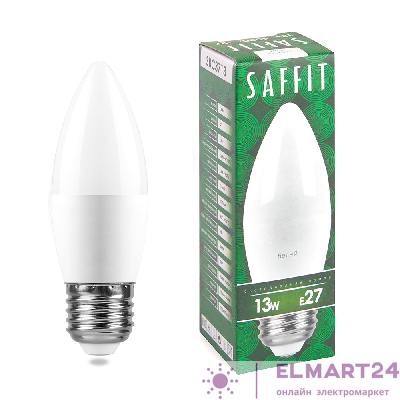 Лампа светодиодная SAFFIT SBC3713 Свеча E27 13W 4000K 55167