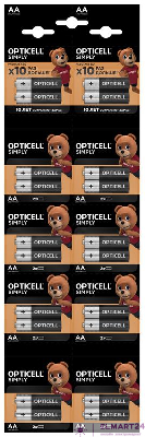 Элемент питания алкалиновый AA/LR6 отрывной набор HBDC (блист. 2штх10) (уп.20шт) Opticell 5050001