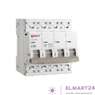Выключатель автоматический 4п C 50А 4.5кА ВА 47-63N PROxima EKF M634450C
