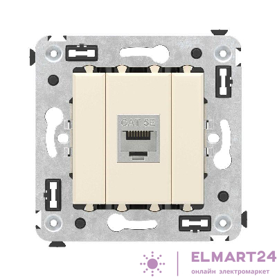 Розетка компьютерная 1-м СП Avanti "Ванильная дымка" RJ45 кат.5E без шторок экранир. механизм DKC 4405763