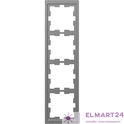 Рамка 4-м Merten D-Life SD нерж. сталь SchE MTN4040-6536