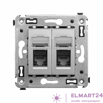 Розетка 2-м RJ-45 СП кат.5e Avanti "Закаленная сталь" DKC 4404464