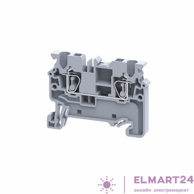Клемма проходная пружинная OptiClip CХ-2.5-I-24A-(0.2-2.5) сер. КЭАЗ 289711