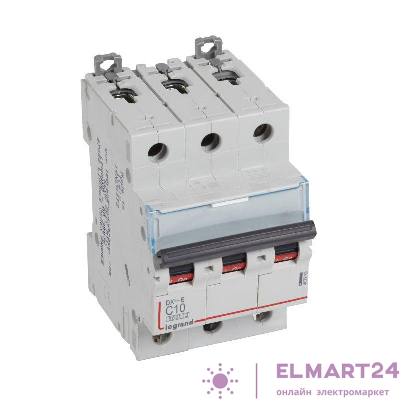 Выключатель автоматический модульный 3п C 10А 6кА DX3-E 6000 3мод. 230/400В Leg 407289