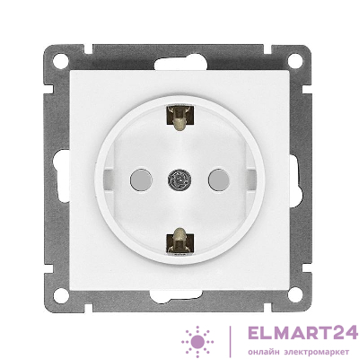 Розетка 1-м СП Афина 16А IP20 с заземл. защ. шторки механизм бел. Universal A0049