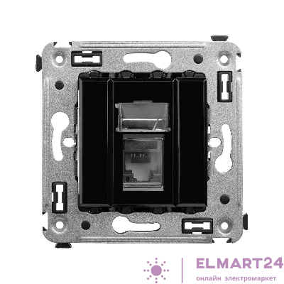 Розетка компьютерная 1-м СП Avanti "Черный квадрат" RJ45 кат.6 DKC 4402293
